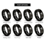 font options for inside engraving on black horseshoe print rings