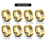 font options for inside engraving on gold horseshoe print rings
