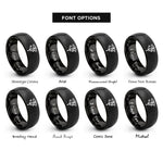 font options for inside engraving on black horus ankh rings