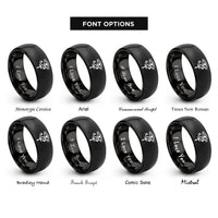 font options for inside engraving on black horus ankh rings
