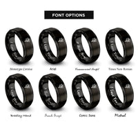 font options for inside engraving on black horus ankh rings