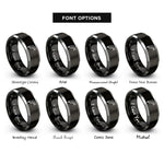 font options for inside engraving on black & gray hose nozzle rings