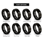 font options for inside engraving on black hose nozzle rings