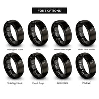 font options for inside engraving on black hose nozzle rings