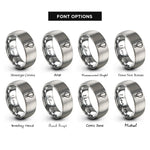 font options for inside engraving on gray hot air balloon rings
