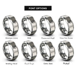 font options for inside engraving on grey hot air balloon rings