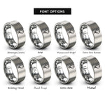 font options for inside engraving on gray hot air balloon rings