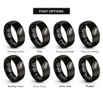 font options for inside engraving on black hot dog rings