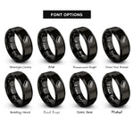 font options for inside engraving on black hot dog rings