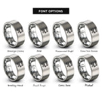 font options for inside engraving on gray hot dog cart rings