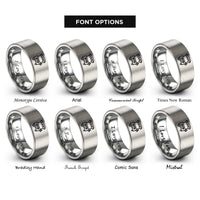 font options for inside engraving on gray hot dog cart rings
