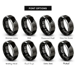font options for inside engraving on black & silver hot glue gun rings
