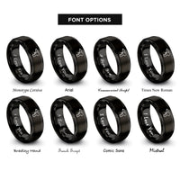 font options for inside engraving on black hot glue gun rings