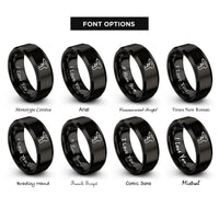 font options for inside engraving on black hot glue gun rings