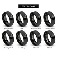 font options for inside engraving on black hot glue gun rings