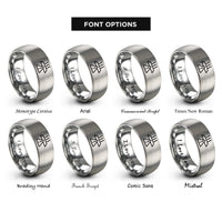 font options for inside engraving on grey hot surface rings