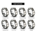 font options for inside engraving on gray hot surface rings