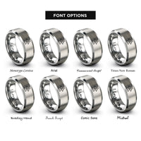 font options for inside engraving on gray hot surface rings