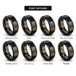 font options for inside engraving on gunmetal & blue hot surface rings