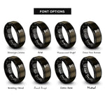 font options for inside engraving on gunmetal & black hourglass rings