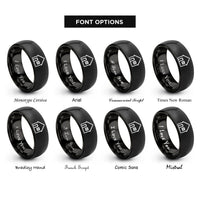 font options for inside engraving on black house rings
