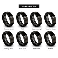 font options for inside engraving on black house rings