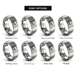 font options for inside engraving on gray house rings