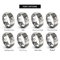 font options for inside engraving on gray house rings