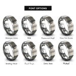 font options for inside engraving on silver house rings