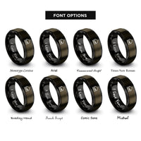 font options for inside engraving on gunmetal & black house rings