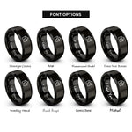 font options for inside engraving on black house heart rings