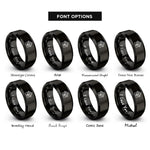 font options for inside engraving on black house heart rings