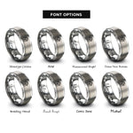 font options for inside engraving on gray house heart rings