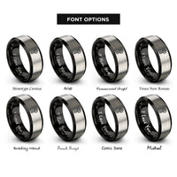 font options for inside engraving on black & grey house key rings