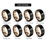 font options for inside engraving on black & rose gold house key rings