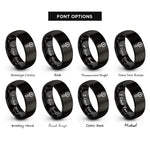 font options for inside engraving on black house key rings