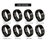 font options for inside engraving on black house key rings
