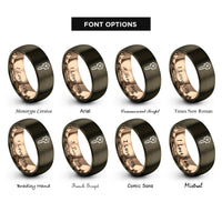 font options for inside engraving on gunmetal & rose gold house key rings