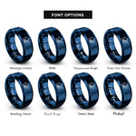 font options for inside engraving on blue house leaf rings