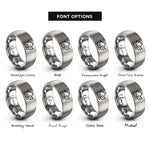 font options for inside engraving on grey house leaf rings