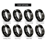 font options for inside engraving on black & silver house tag paw rings