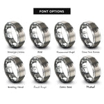 font options for inside engraving on gray house tag paw rings