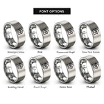 font options for inside engraving on gray house tag paw rings