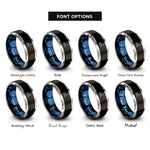 font options for inside engraving on black & blue & silver howling coyote rings