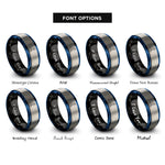 font options for inside engraving on black & blue & grey howling coyote rings