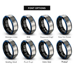 font options for inside engraving on black & blue & gray howling coyote rings