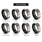 font options for inside engraving on black & gray howling coyote rings