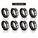 font options for inside engraving on black & gray howling coyote rings