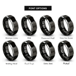 font options for inside engraving on black & gray howling coyote rings