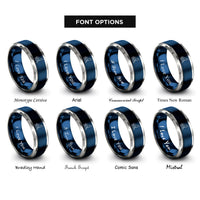 font options for inside engraving on blue & grey howling coyote rings